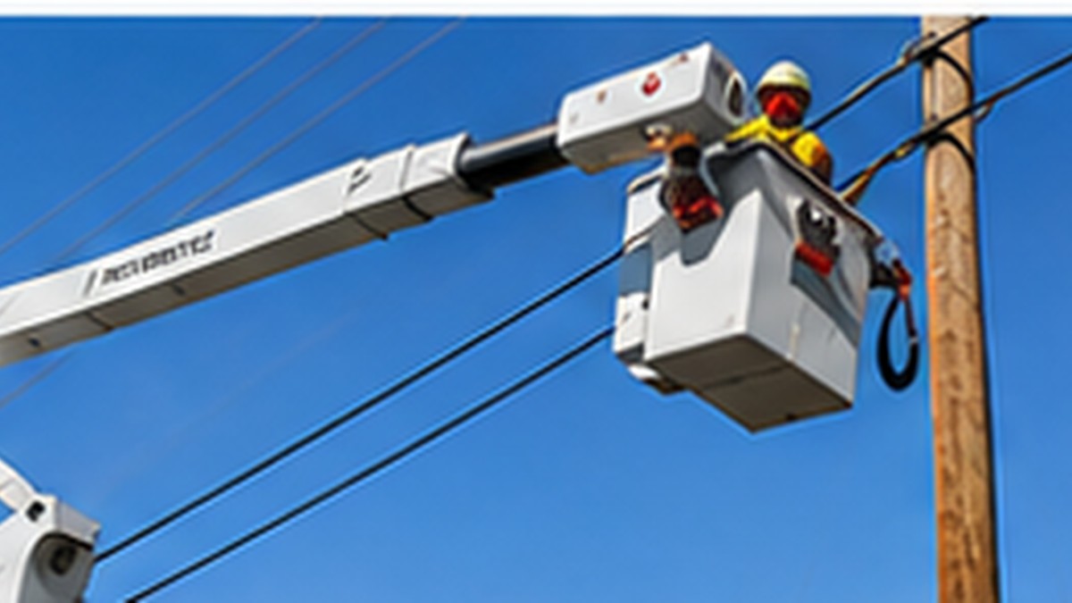 Bucket truck supporting aerial fiber construction